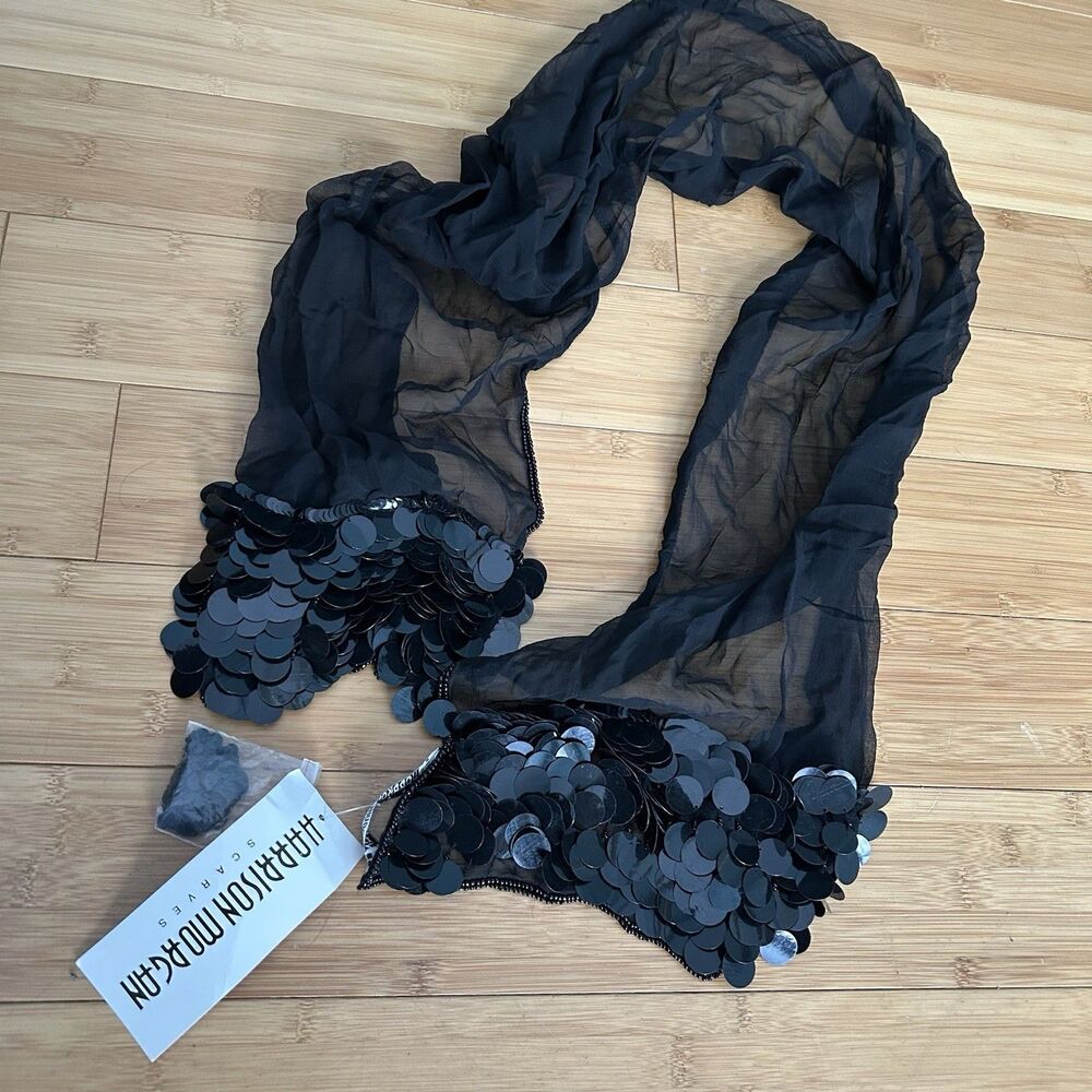 Vintage Harrison Morgan Silk Sequin Scarf Shawl